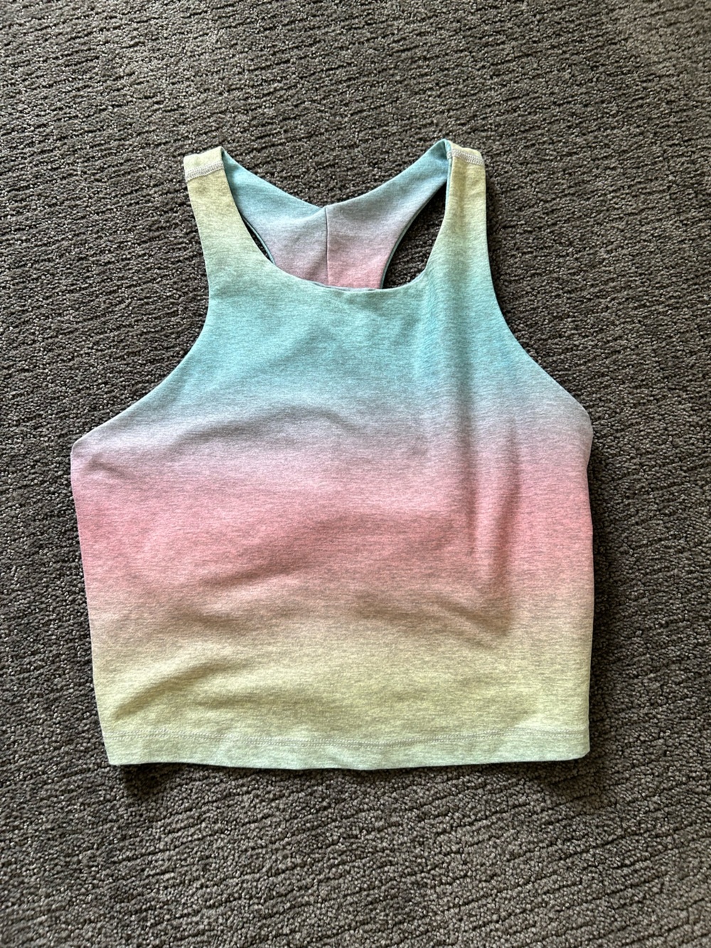 Beyond Yoga Pastel Gradient Racerback Crop Top - Mint, Pink, Lemon
